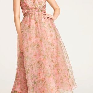 Theia Conner V Neck Tea Length Dress 8 / Parisian Florette size 10